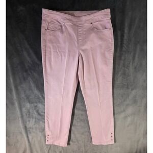Tribal Womens Pink Pull On Crop Pants Grommet Hem Size 10